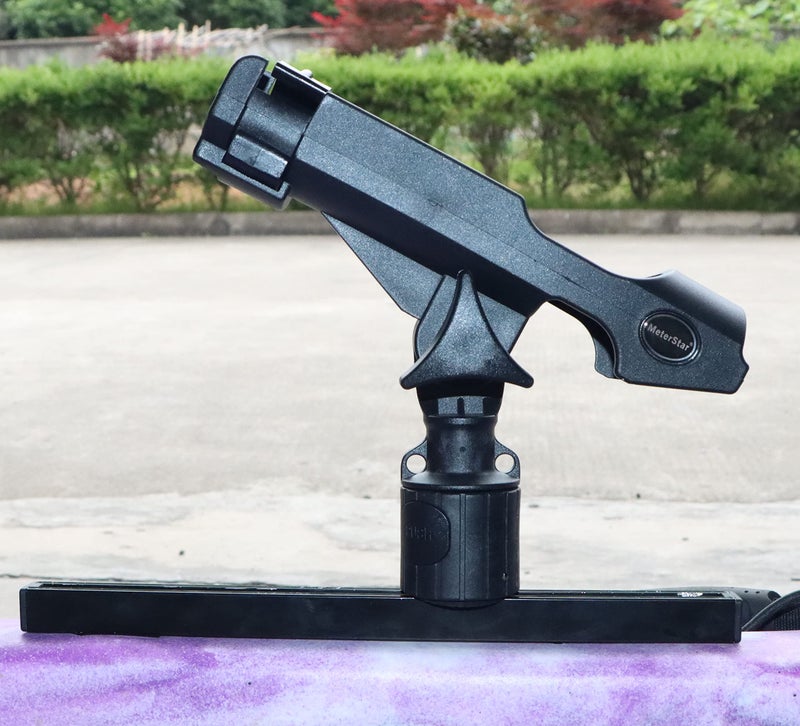 METER STAR MiniPort 360Â° Rotating Fishing Rod Holder - Compact Mini Rod Holder with Track Mounting Base Kit, Round Base & Rod Socket, Installation Accessories & Tools Included - Image 2