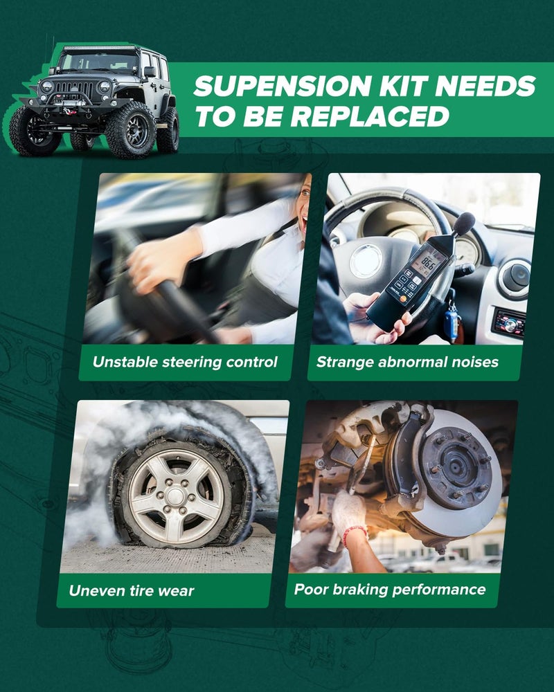 SCITOO طقم تعليق 8 قطع يناسب 2004-2010 لشيفروليه أفيو 2006-2009 لشيفروليه أفيو5 2009-2010 لبونتياك G3 لبونتياك ويف لسوزوكي سويفت+ قضيب توصيل داخلي وخارجي أمامي مفصل كروي سفلي وصلة قضيب التوازن - Image 5