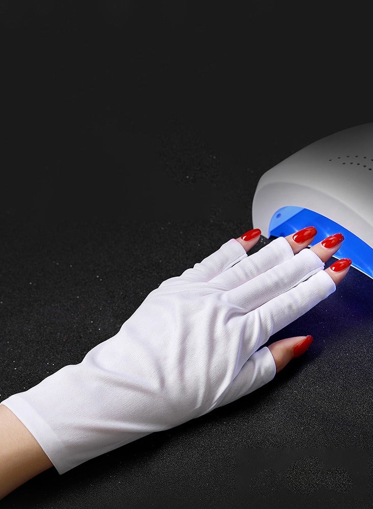UV Glove For Nail Lamp Gel Manicures Glove Half Finger Stretchy Gloves For Girls Protect Hands - Image 2