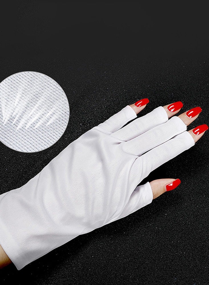 UV Glove For Nail Lamp Gel Manicures Glove Half Finger Stretchy Gloves For Girls Protect Hands - Image 4