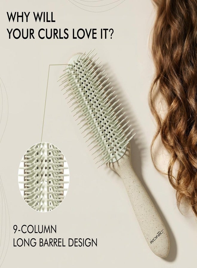 Ikonic Me Curly Hair Brush IKM-3019 Eco Conscious, Evenly Spaced Bristles for Tangle Free Styling, Curls with Smooth Finish, for Wavy & Textured Hair, Lightweight & Travel Friendly - Sand Beige - Image 3
