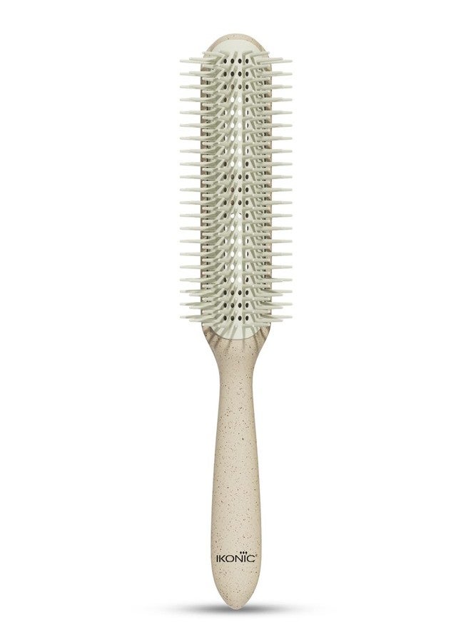 Ikonic Me Curly Hair Brush IKM-3019 Eco Conscious, Evenly Spaced Bristles for Tangle Free Styling, Curls with Smooth Finish, for Wavy & Textured Hair, Lightweight & Travel Friendly - Sand Beige - Image 2