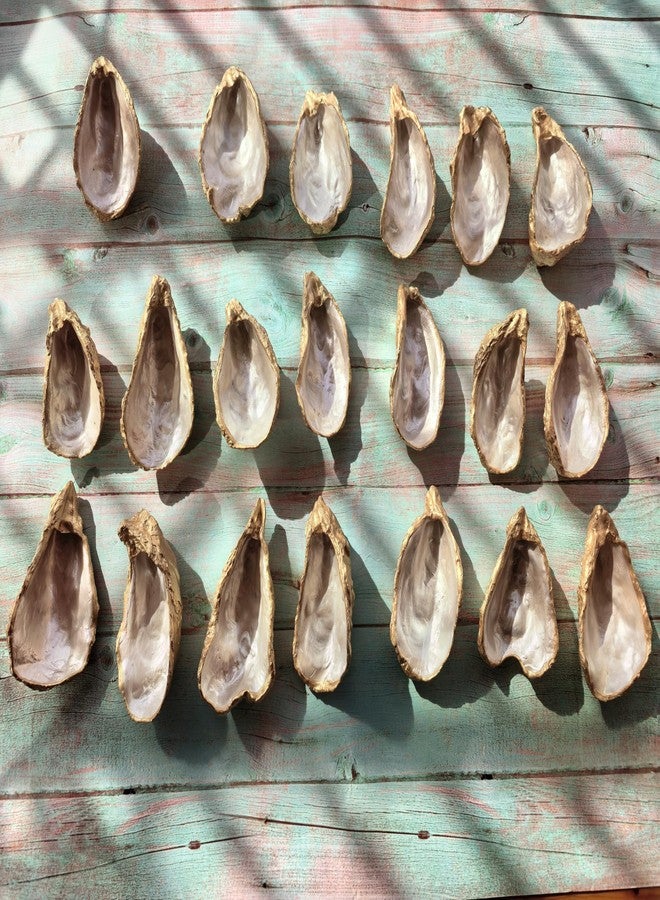 LFaize Oyster Shell Decor, Ring Dish, Bridal Gift, Jewelry Holder, Bridal Shower Favors, Engagement Present,Small Trinket Dish (PearlGold) - Image 2