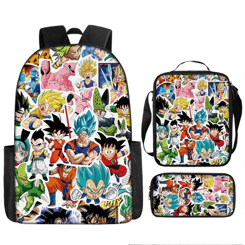 'S New Anime Cartoon Printed Backpack, Primary And Secondary School Student School Bag, Shoulder Bag, Pencil Bag Three-Piece Set - Image 1