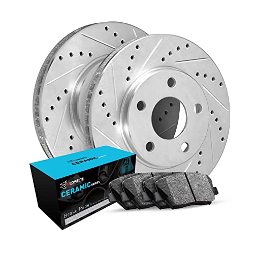R1 Concepts Rear Brakes and Rotors| Automotive Replacement Brake Kits| Rear Ceramic Brake Pads and Rotors Kit| Fits 2016-2021 Mazda 6 - Image 1