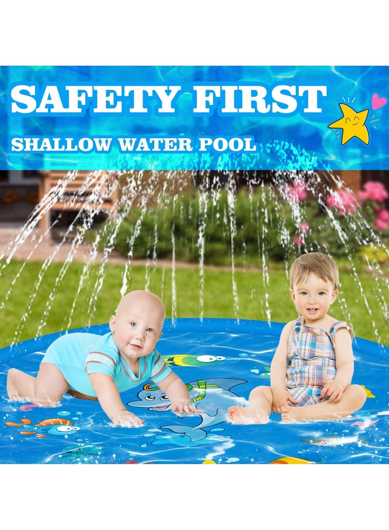 Splash Pad for Kids, Outdoor Water Fun for Kids 67" Inflatable Splash Pad Water Play Mat with Sprinklers Age 3-7 Toddler Water Toy for Summer Splash and Play  - Image 2