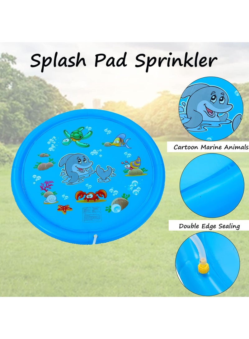 Splash Pad for Kids, Outdoor Water Fun for Kids 67" Inflatable Splash Pad Water Play Mat with Sprinklers Age 3-7 Toddler Water Toy for Summer Splash and Play  - Image 3