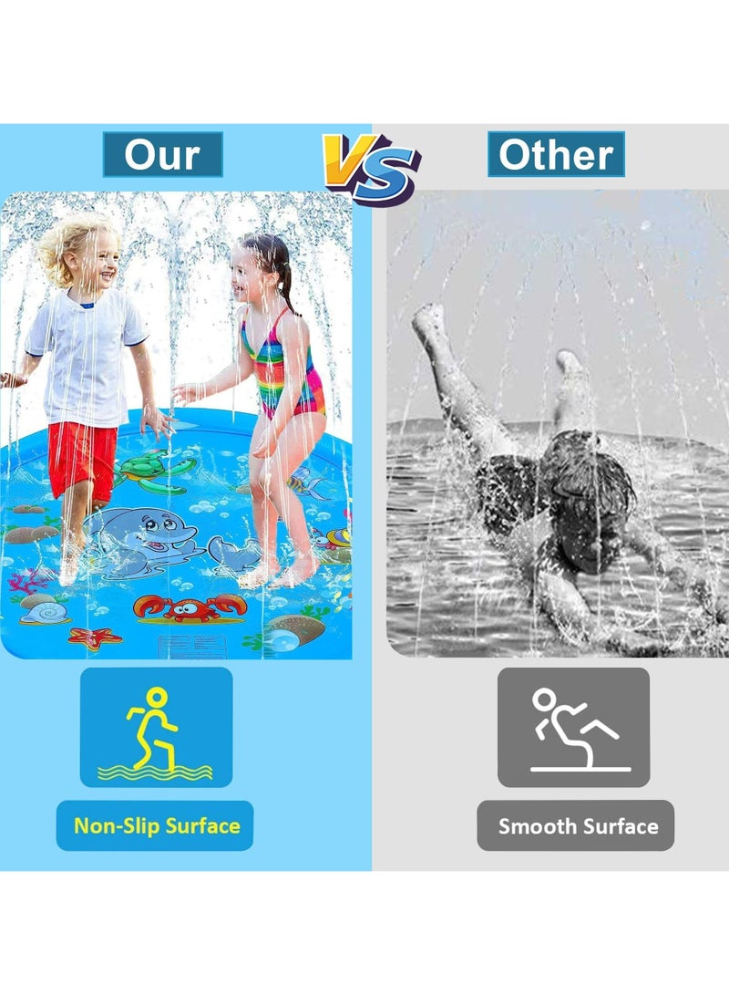 Splash Pad for Kids, Outdoor Water Fun for Kids 67" Inflatable Splash Pad Water Play Mat with Sprinklers Age 3-7 Toddler Water Toy for Summer Splash and Play  - Image 4