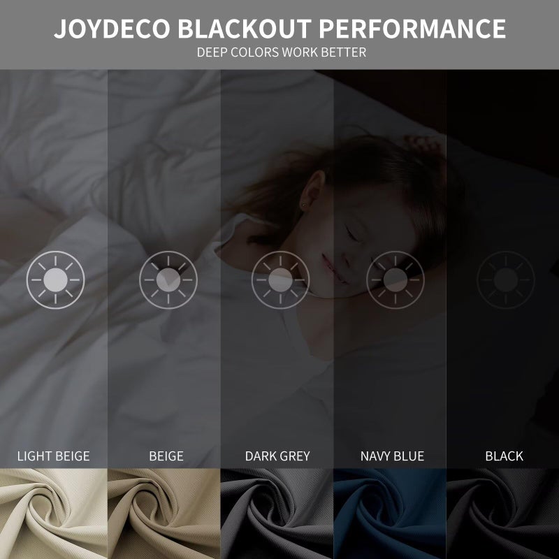 Joydeco Blackout Curtains 84 Inch Length 2 Panels Set, Thermal Insulated Long Curtains& Drapes 2 Burg, Room Darkening Grommet Drapes for Living Room Bedroom Window (W52 x L84 Inch, Brown) - Image 2