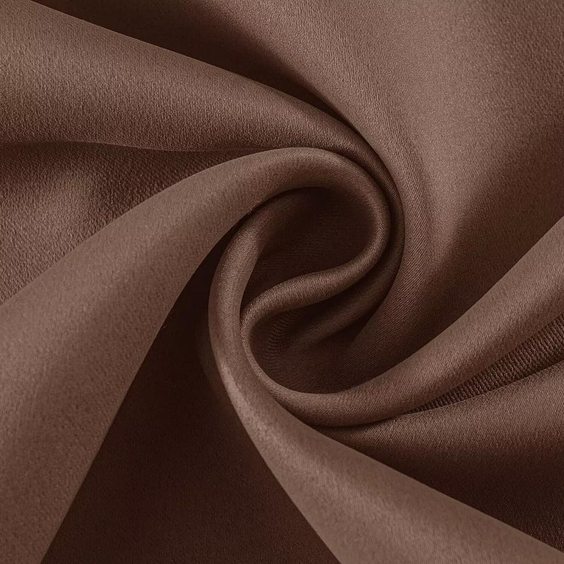 Joydeco Blackout Curtains 84 Inch Length 2 Panels Set, Thermal Insulated Long Curtains& Drapes 2 Burg, Room Darkening Grommet Drapes for Living Room Bedroom Window (W52 x L84 Inch, Brown) - Image 3