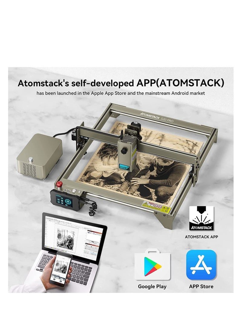 ATOMSTACK - ATOMSTACK S20 PRO Laser Engraving Machine,20W Output Power, 130W Laser Engraver Cutting Machine,Laser Cutter and Engraver Machine - Image 1