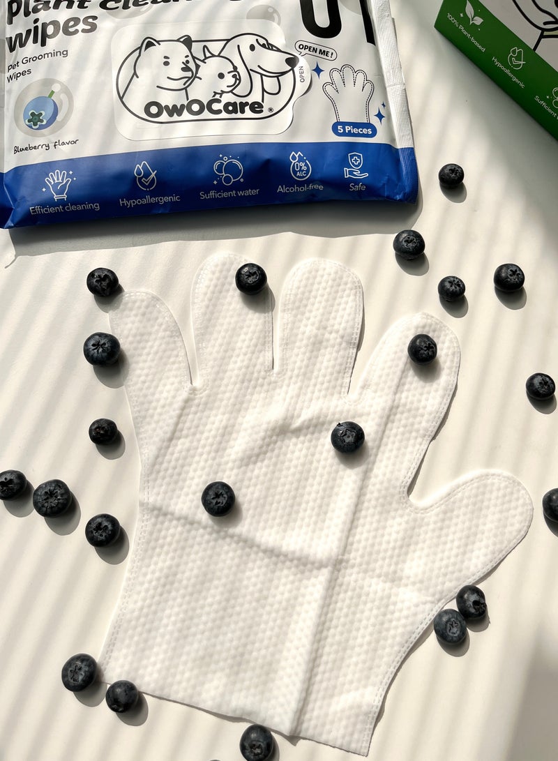 owocare Pet Wipes Glove Blueberry Scent 5pics - Image 3