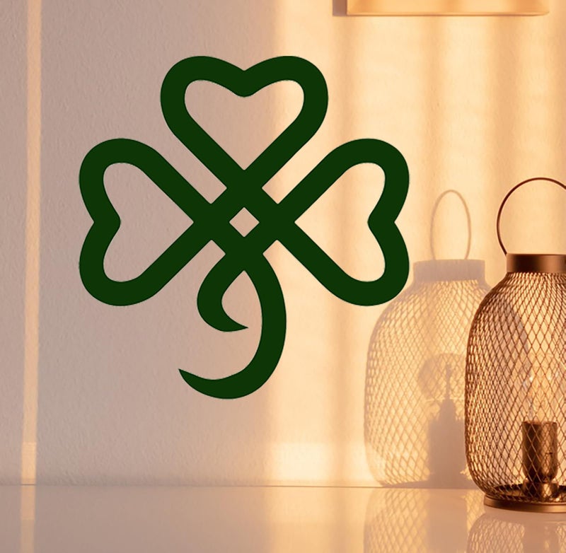 RESACO St Patricks Day Decorations Shamrock Decorations Shamrock Wreath Irish Celtic Gift for St Patty's Day Lucky Shamrock Ornaments for Front Door Bathroom Laundry Room Home Office (Green) - Image 3