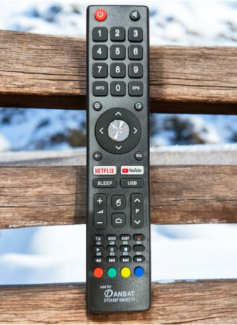 Universal Remote Control for DTD43BF Smart TV with Shortcut Buttons