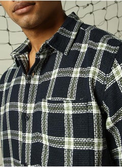 Hubberholme Men Woven Multicolor Half Sleeve Checkered Oversized Shirts with Spread Collar - Comfortable for Everyday Wear  - Image 4