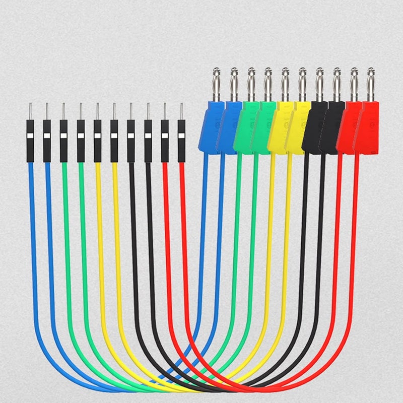Banana Plug Breadboard Wires, 10PCS Breadboard Female Jumper Cables Multimeter Test Set Colorful Flexible Silicone Stackable Banana Plug Test Leads for Electrical Testing - Image 3