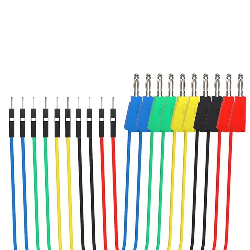 Banana Plug Breadboard Wires, 10PCS Breadboard Female Jumper Cables Multimeter Test Set Colorful Flexible Silicone Stackable Banana Plug Test Leads for Electrical Testing - Image 2