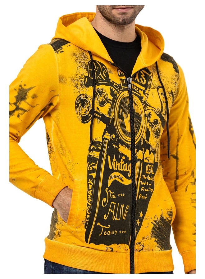 Cipo & Baxx CL561 Moto Casual Zippered Men's Sweatshirt. - Image 3