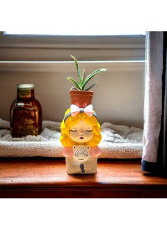 Taşdevri Life Tasdevri Life Pencil Holder Succulent Flower Pot Holder Figurine Girl Large Size  - Image 1