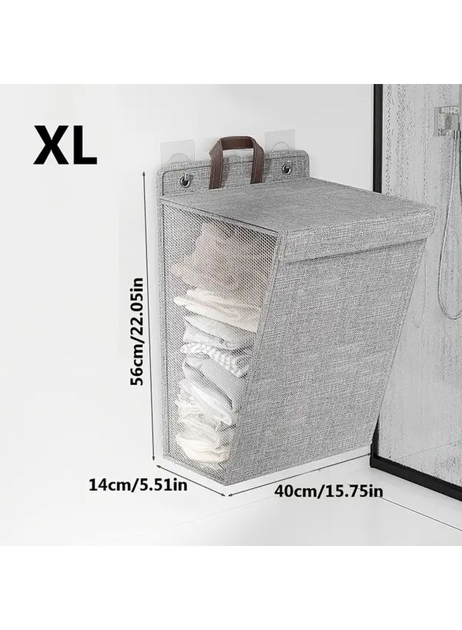 Large XL Wall Mounted Laundry Hamper Organizer Foldable Clothes Basket Multiple Compartments - Image 3