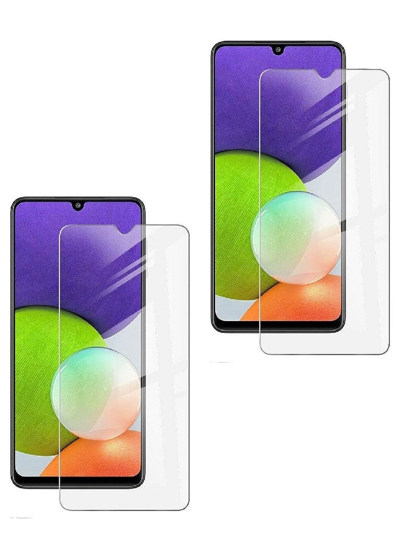 Super 2 Pieces Tempered Glass Screen Protector Clear Designed For Samsung Galaxy A22 4G Full Screen Coverage And Bubble Free - Image 1