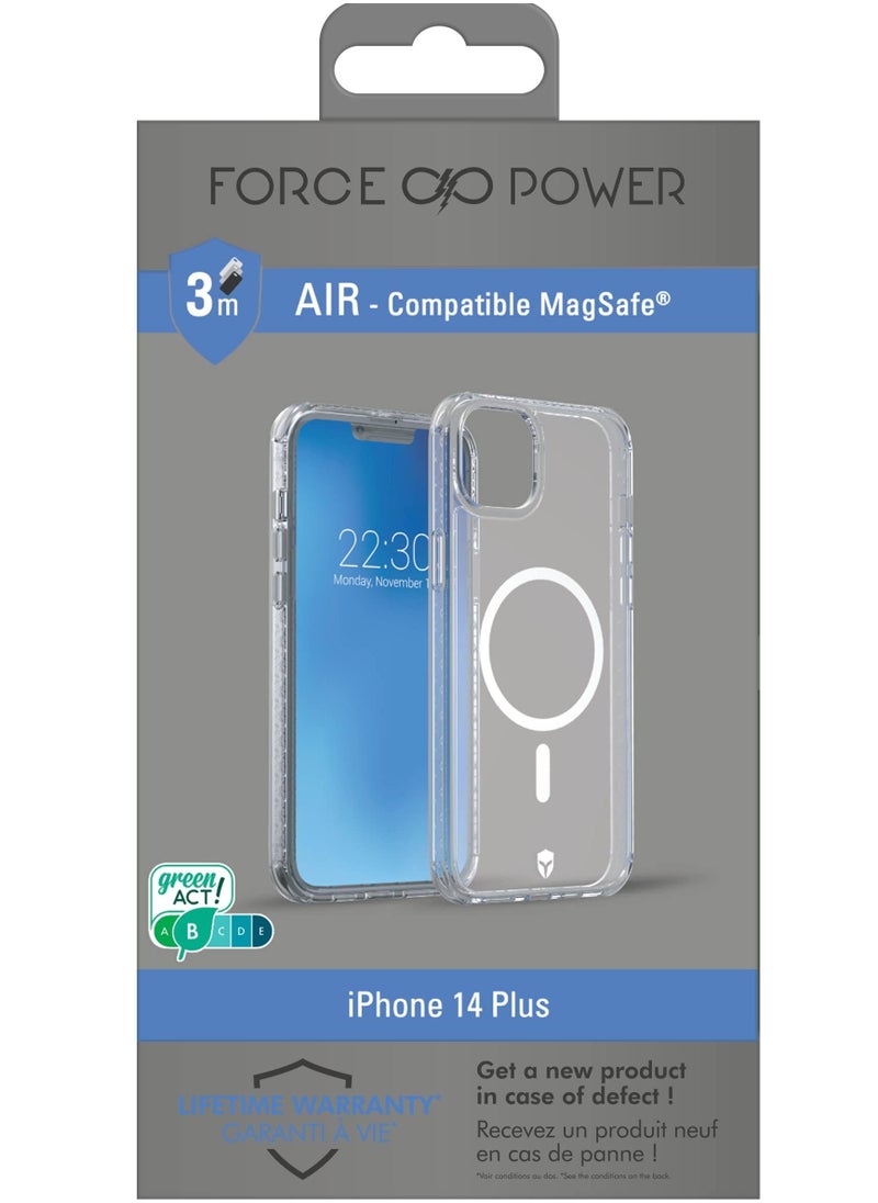 FORCE Force Case iPhone 14 Plus MagSafe Compatible AIR Reinforced Case Lifetime Warranty Transparent 50% Recycled plastic  - Image 1
