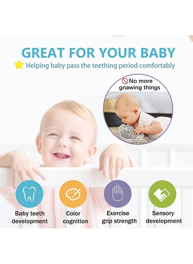 Peachjoy Baby Teething Toys, Teething Tubes, Silicone Baby Teether Toys, Teething Straw Sticks for Babies for Infants with a Cleaning Brush (5 Packs) - Image 3