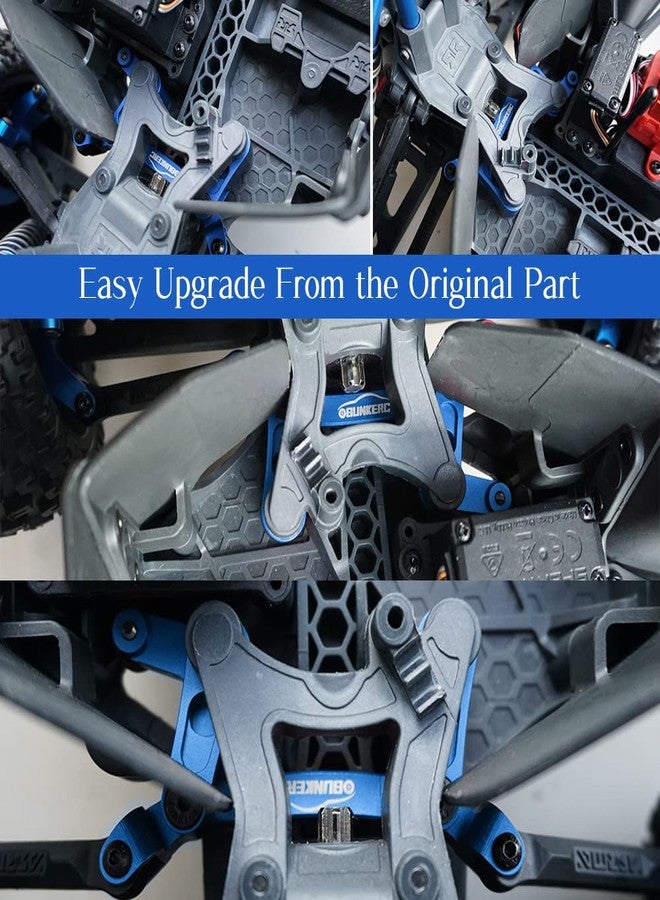 OGUNKE RC Aluminum Alloy Steering Bellcrank and Steering Link for 1/10 Arrma Senton 4X4 Granite 4X4 Typhon 4X4 Kraton 4X4 (Blue) - Image 2