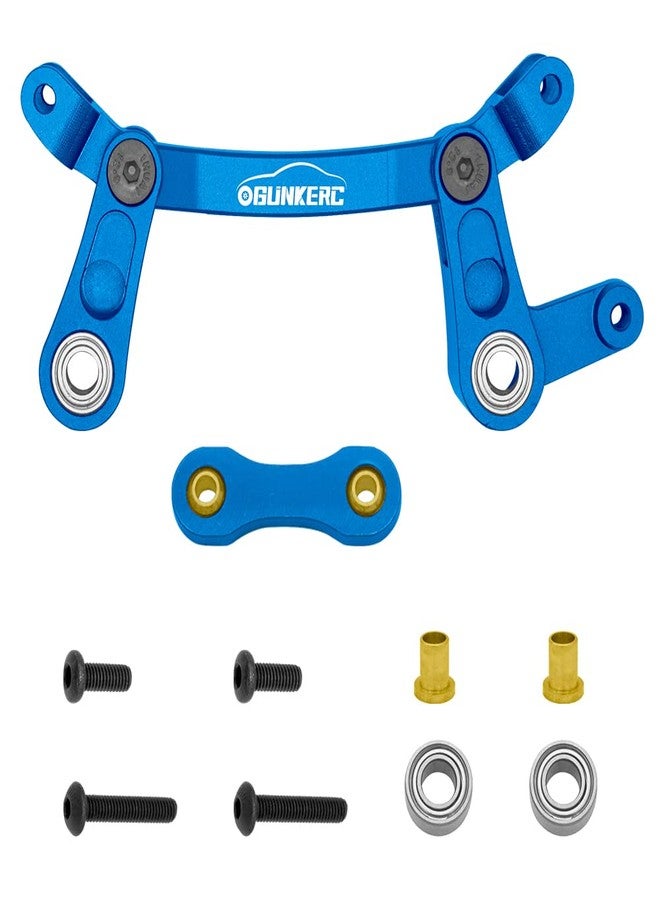 OGUNKE RC Aluminum Alloy Steering Bellcrank and Steering Link for 1/10 Arrma Senton 4X4 Granite 4X4 Typhon 4X4 Kraton 4X4 (Blue) - Image 1
