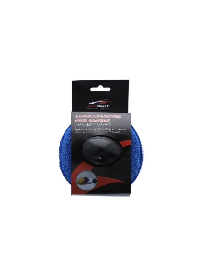 AUTOSMART 3-Piece Applicator Pad with Handle Multicolour 13.4 x 10.6 x 16.6 cm FLD-TZ002 - Image 2