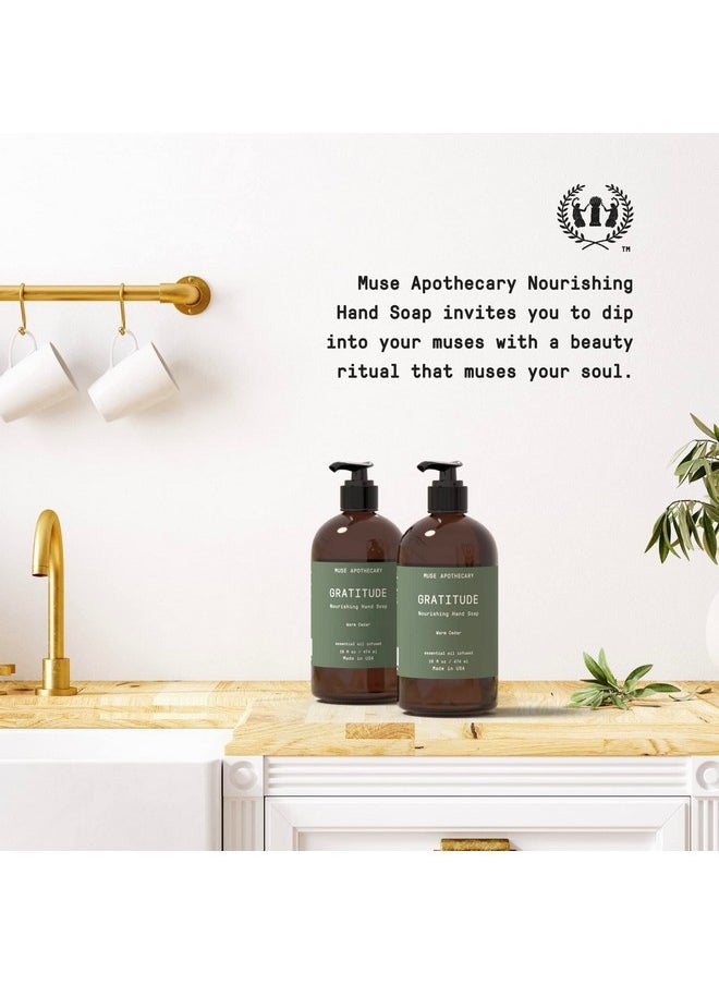 ميوس ابيثيكاري مجموعة Muse Bath Apothecary Hand Ritual - Botanical Collection - صابون اليدين العطري والمغذي، غني بالزيوت العطرية الأساسية الطبيعية - 16 أونصة، خشب الأرز الدافئ، عبوة من 3 قطع  - Image 2