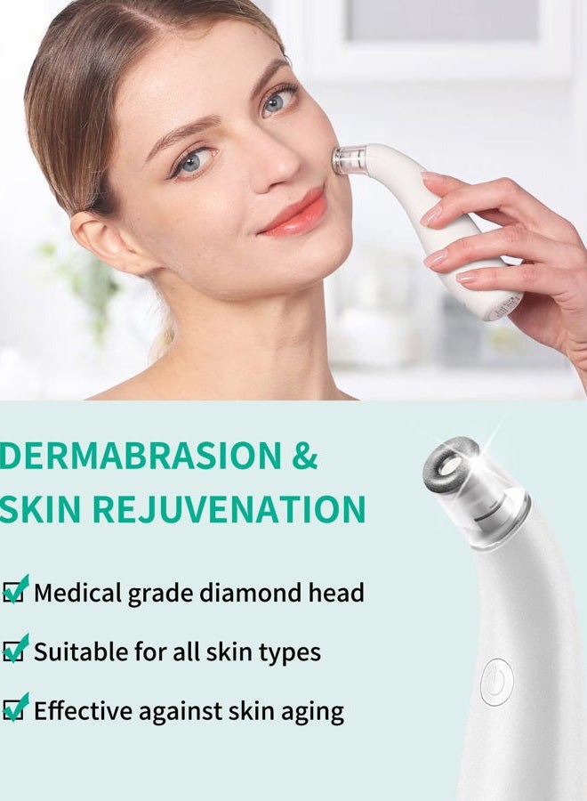 NEWDERMO 2-in-1 Microdermabrasion Machine for Facial, Diamond Microdermabrasion Device USB Rechargeable - Advanced Home Facial Treatment Machine (White) - Image 2