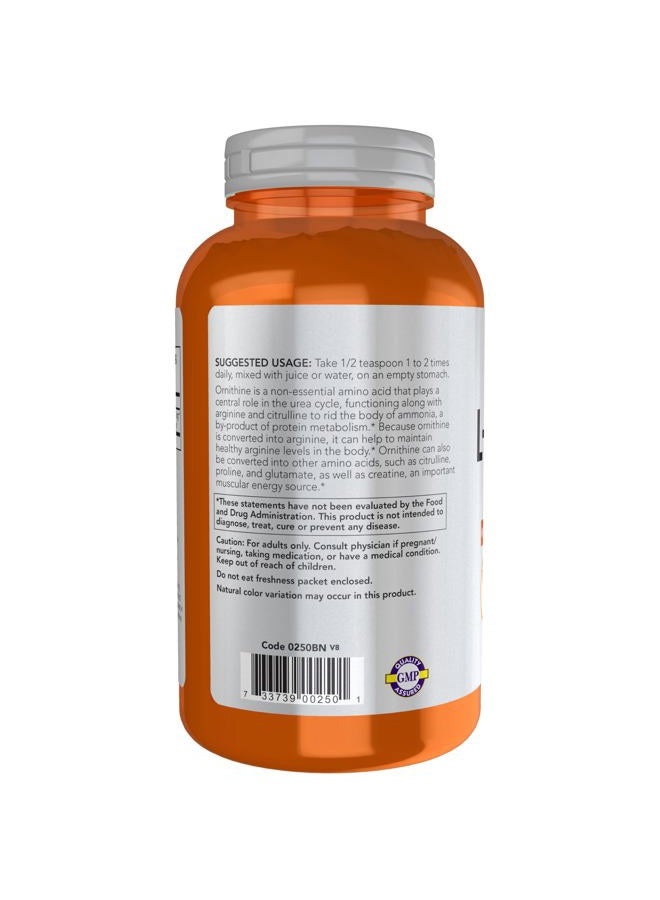now Sports Nutrition, L- Ornithine Powder, Protein Metabolism* and Urea Detox*, Amino Acids, 8-Ounce - Image 3