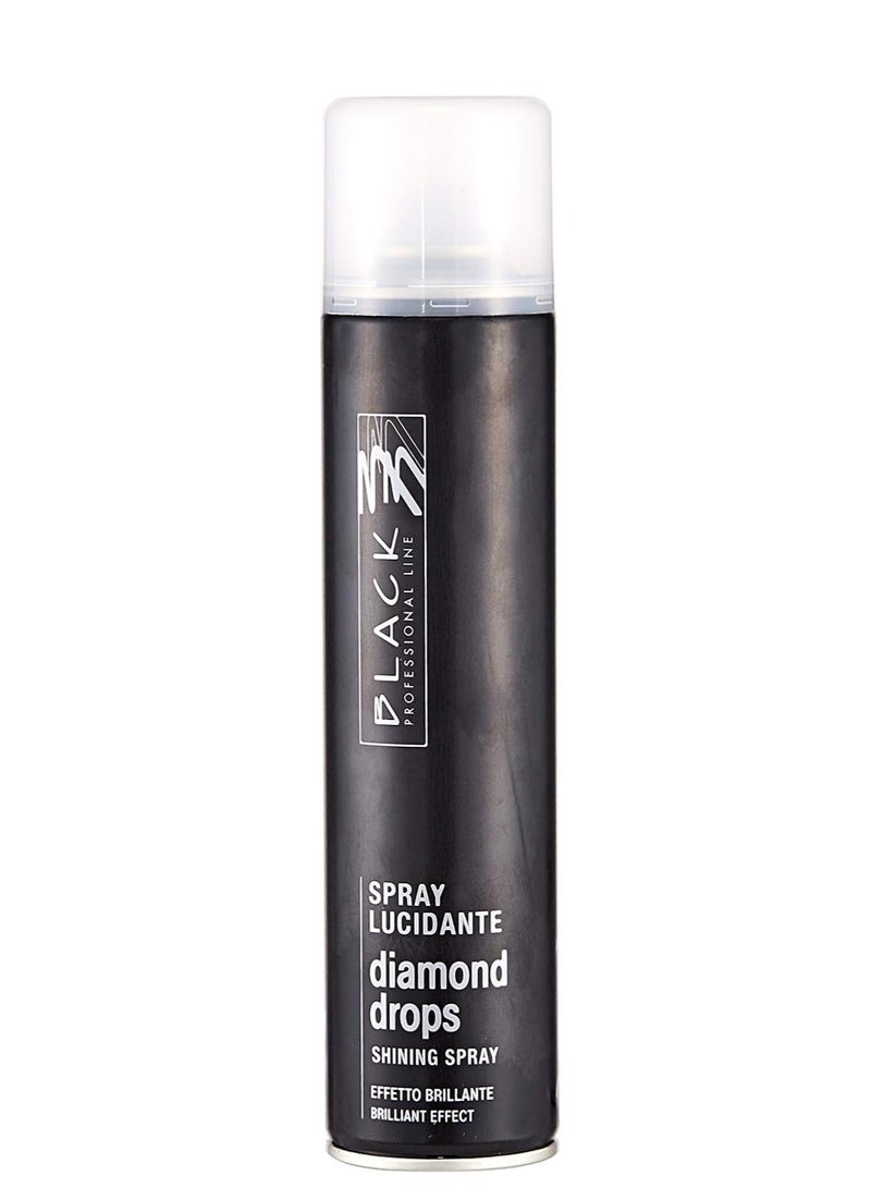 Black Professional Line Diamond Drops 300ml - Versatile Shine Spray for All Hair Types - Image 1