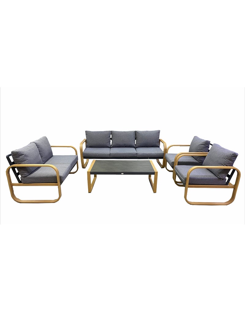 Oasis Casual Outdoor 7 Seater Sofa Aluminium Sofa Wooden Paint - Image 1