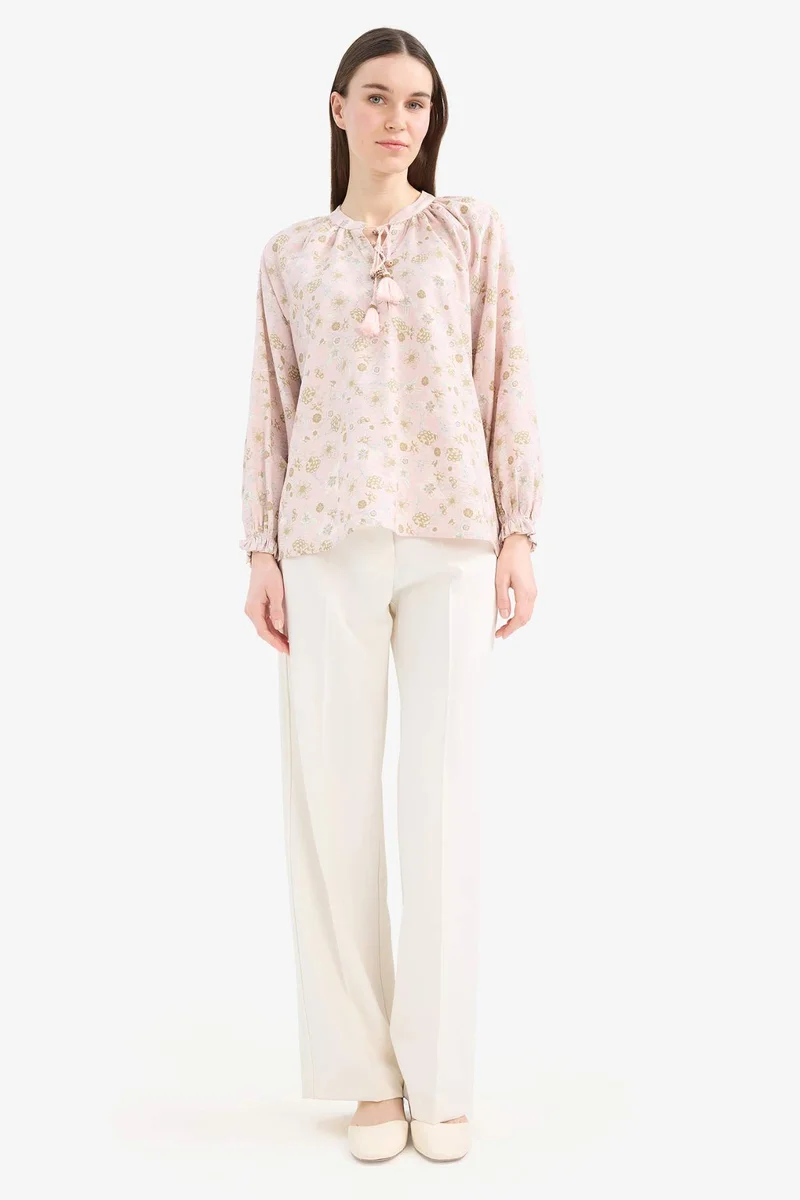 ديفاكتو Relax Fit Printed Long Sleeve Tunic