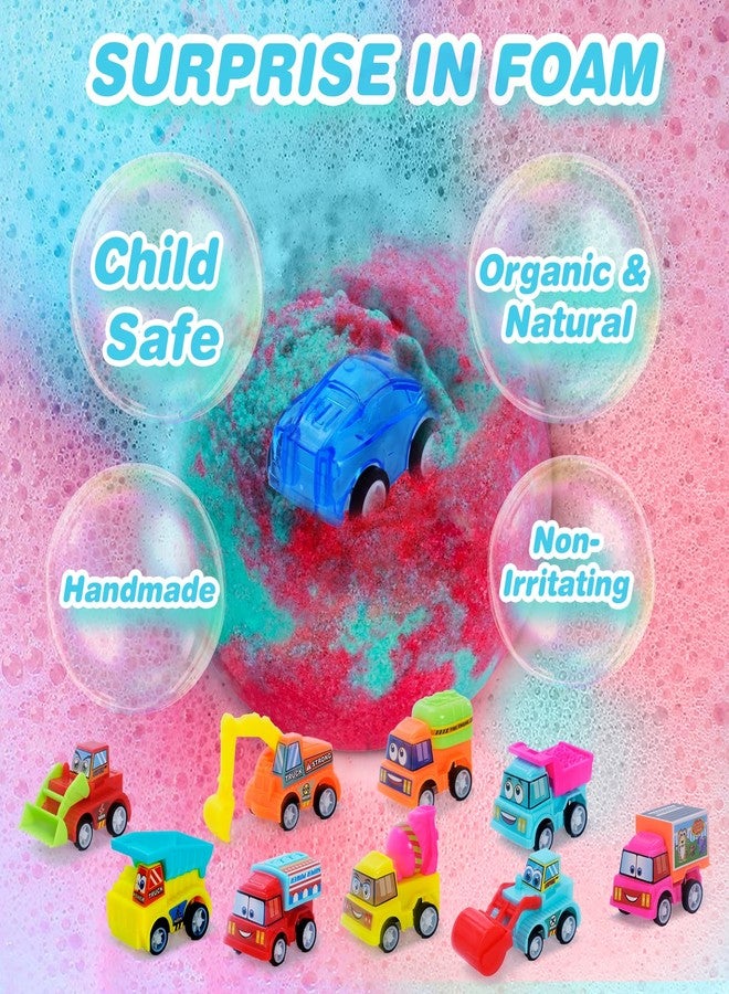 Santrela Bath Bombs for Kids with Surprise Toys Inside, 6 Pack Bath Bombs Gift Set with Pull-Back Vehicles Cars, Fun and Bright Colors Bubble Set, Car Bath Toys for Boys Girls Birthday, Easter Basket Stuffers - Image 2