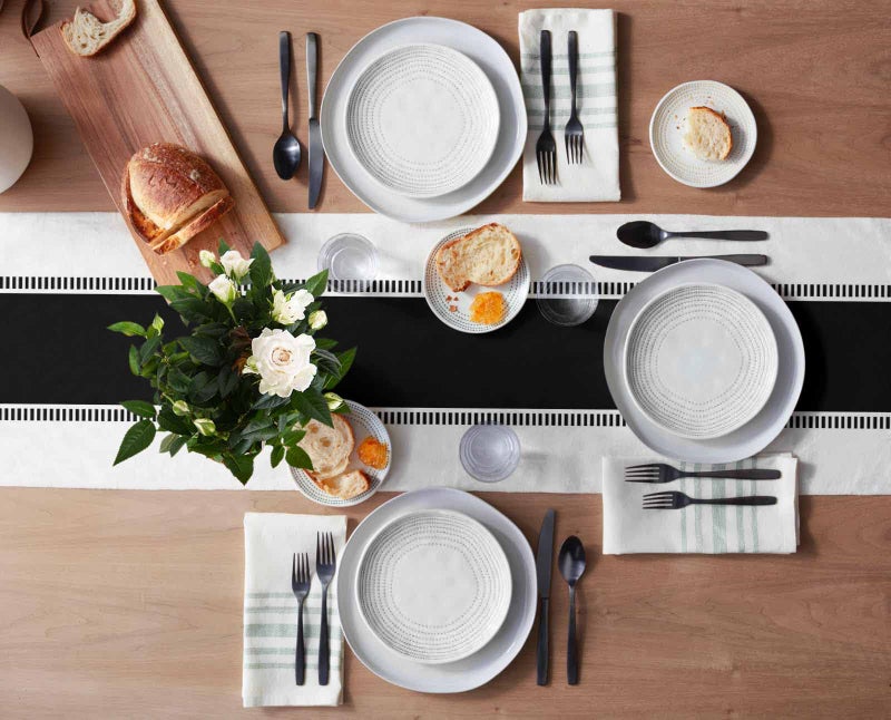 Futuregrace Black and White Table Runners 36 inches Long,Non Slip Stripes Modern Table Runner Dresser Scarves,Farmhouse Decortaive Table Runner Cover for Dining Coffee Table Holiday Party Wedding - Image 3