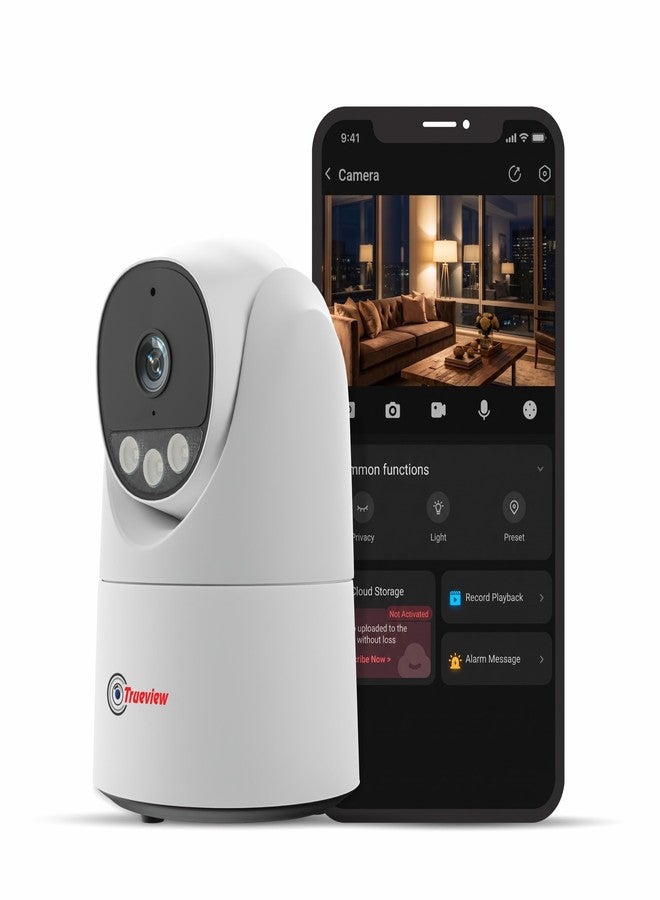 Trueview 3MP WiFi Robot Camera | Baby Monitoring & Home Security | Night Vision | AI Motion Tracking | 360° Pan Tilt | Two-Way Talk | Alexa | T18296S - Image 1