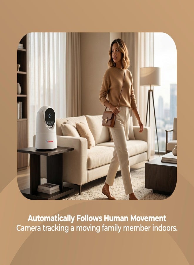 Trueview 3MP WiFi Robot Camera | Baby Monitoring & Home Security | Night Vision | AI Motion Tracking | 360° Pan Tilt | Two-Way Talk | Alexa | T18296S - Image 4