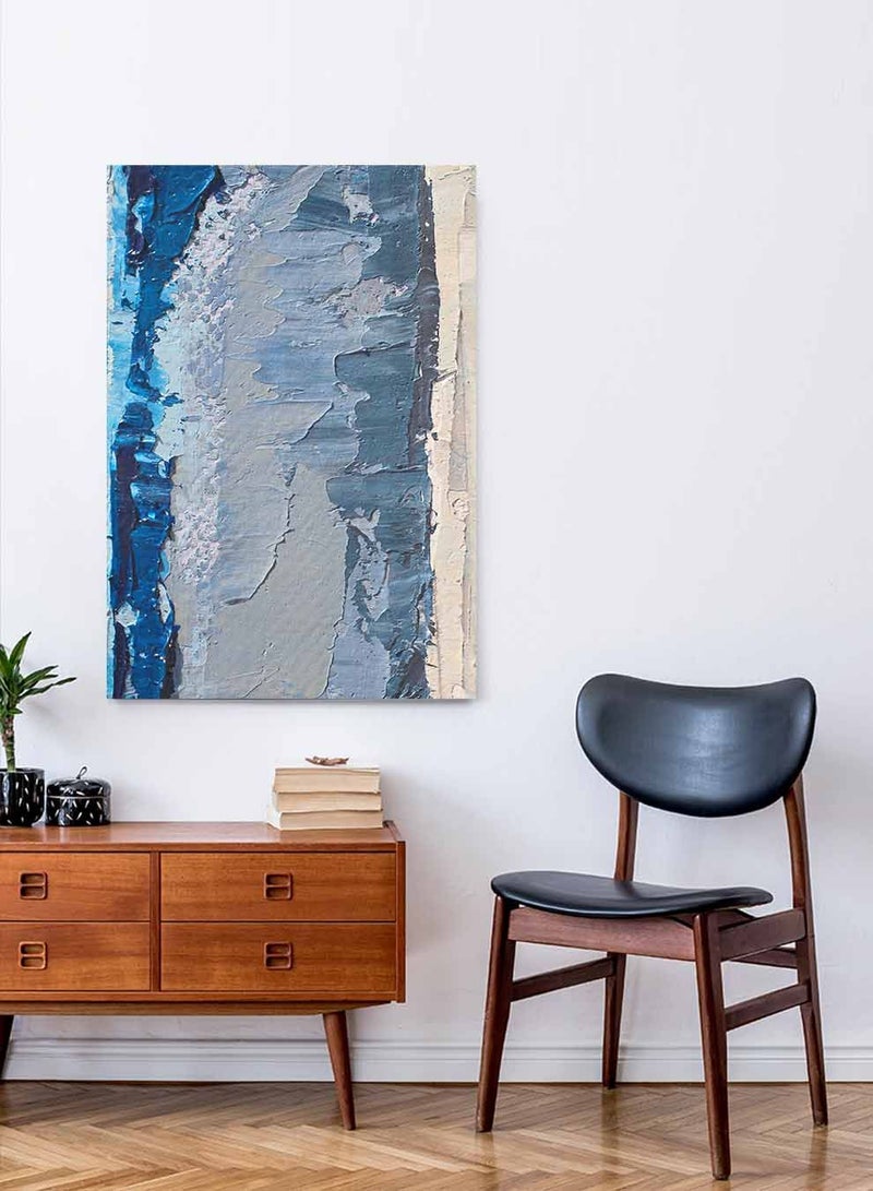 لوحة كانفاس على إطار خشبي، تصميم الوان متداخلة، للمنزل، غرفة المعيشة، المكتب، الديكور - Image 1