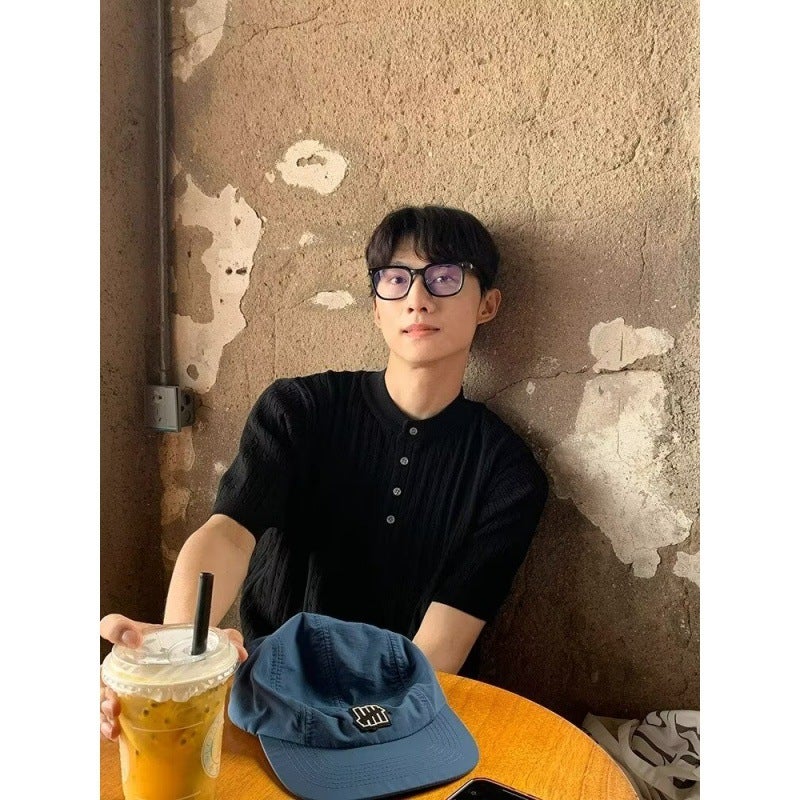 New Short-Sleeved T-Shirt Men'S Summer Korean-Style Trendy Simple Half-Sleeved Top Hong Kong-Style Loose Casual Trendy Brand T-Shirt - Image 3