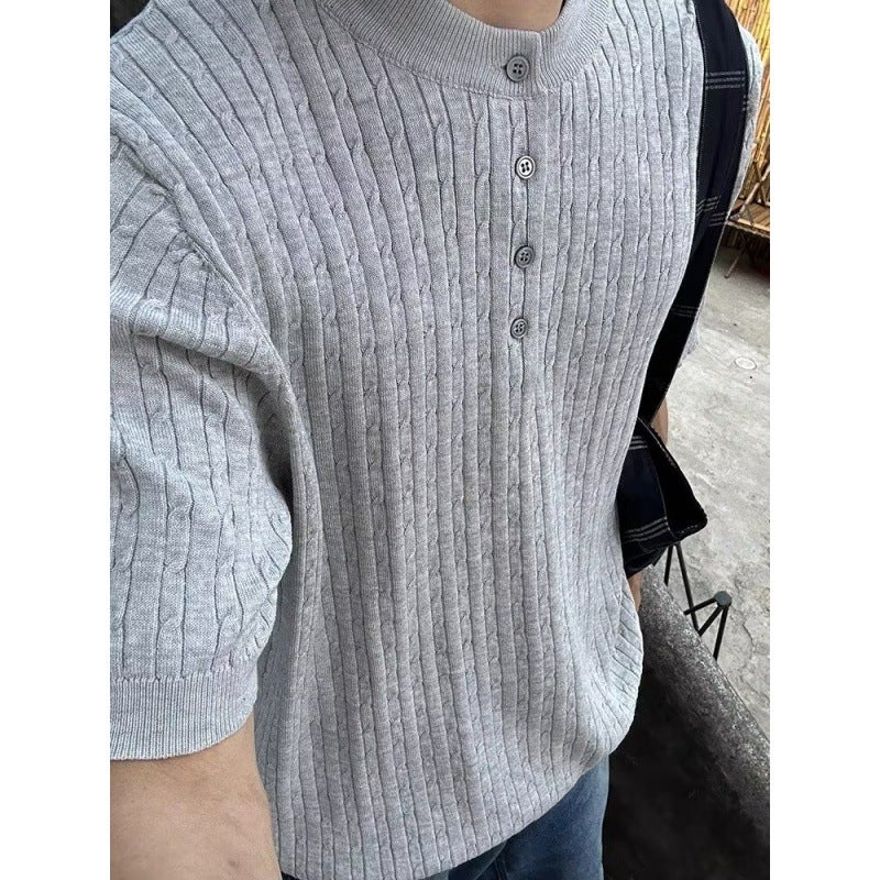 New Short-Sleeved T-Shirt Men'S Summer Korean-Style Trendy Simple Half-Sleeved Top Hong Kong-Style Loose Casual Trendy Brand T-Shirt - Image 2