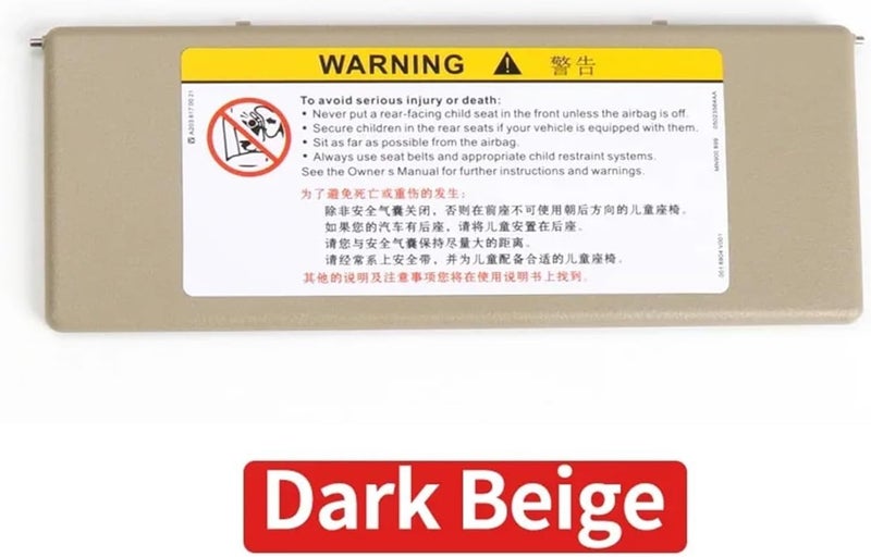 DEMULAX Car Sunvisor Vanity Mirror Cover - Dark Beige - Image 2