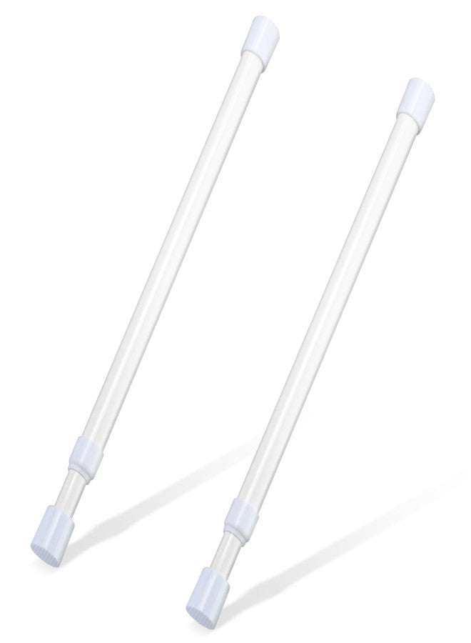 OEH 2 Pcs Small Tension Rod 12-20 inch Spring Rod, Tension Rod Spring Tension Rod, Small Tension Curtain Rod, Short Thin Tension Rod, Mini Tension Rods for Closet, Cabinets, Cupboard, Drawers, White - Image 1
