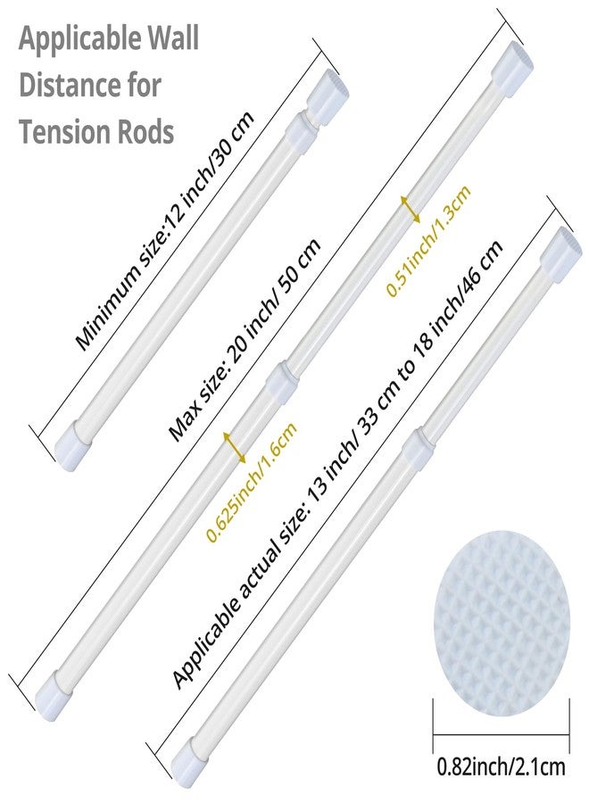 OEH 2 Pcs Small Tension Rod 12-20 inch Spring Rod, Tension Rod Spring Tension Rod, Small Tension Curtain Rod, Short Thin Tension Rod, Mini Tension Rods for Closet, Cabinets, Cupboard, Drawers, White - Image 3