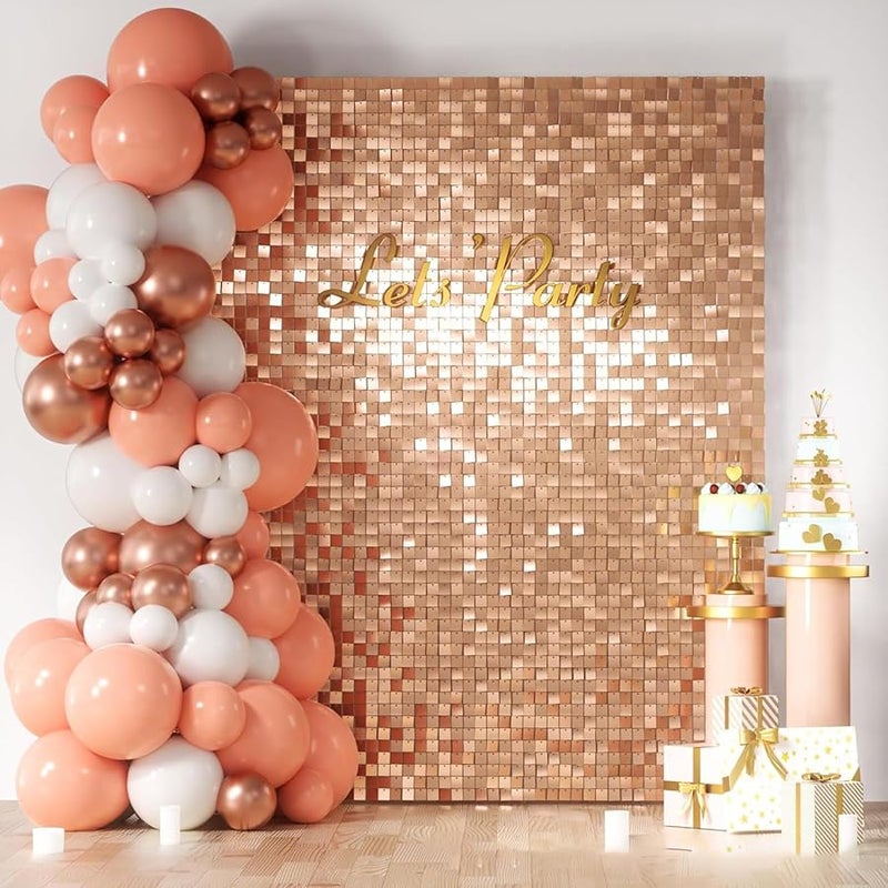 لون ألواح زخرفية لامعة مفعلة خلفية خشبة المسرح بلاطات لتزيين حفلات أعياد الميلاد والزفاف - Image 3