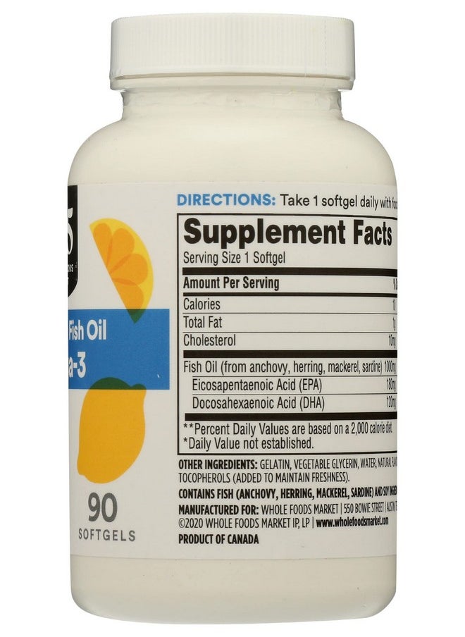 365 by Whole Foods Market Omega 3 Lemon Flavored 90 Softgels  - Image 4