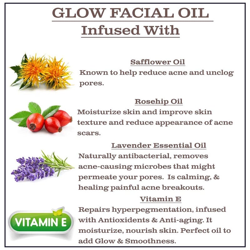 Olivia Care Facial Oil For Glowing Skin Infused with Rosehip, Safflower, Vitamin E & Lavender Essential Oil - Moisturize, Calms, Clear Pores & Antioxidants, Helps in Removing Acne scars - Image 5