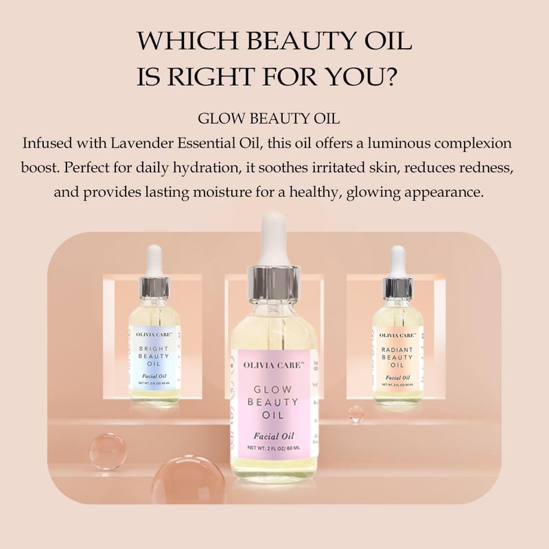 Olivia Care Facial Oil For Glowing Skin Infused with Rosehip, Safflower, Vitamin E & Lavender Essential Oil - Moisturize, Calms, Clear Pores & Antioxidants, Helps in Removing Acne scars - Image 2